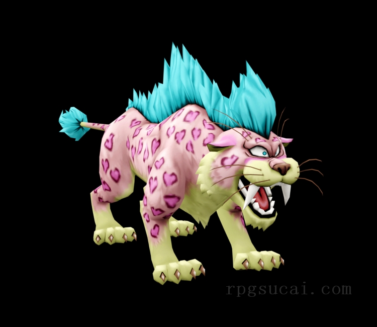 3D模型-怪物3D模型-3D模型(2440)Dragon Quest X - Pink Sabrecat