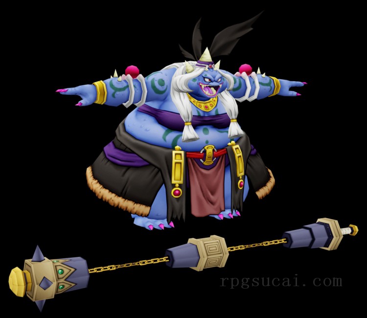 3D模型-怪物3D模型-3D模型(2473)Dragon Quest X - Marine (Sorceress)