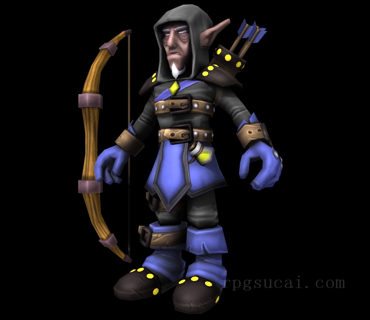 3D模型-怪物3D模型-3D模型(2570)Dungeon Defenders - Dark Elf Archer