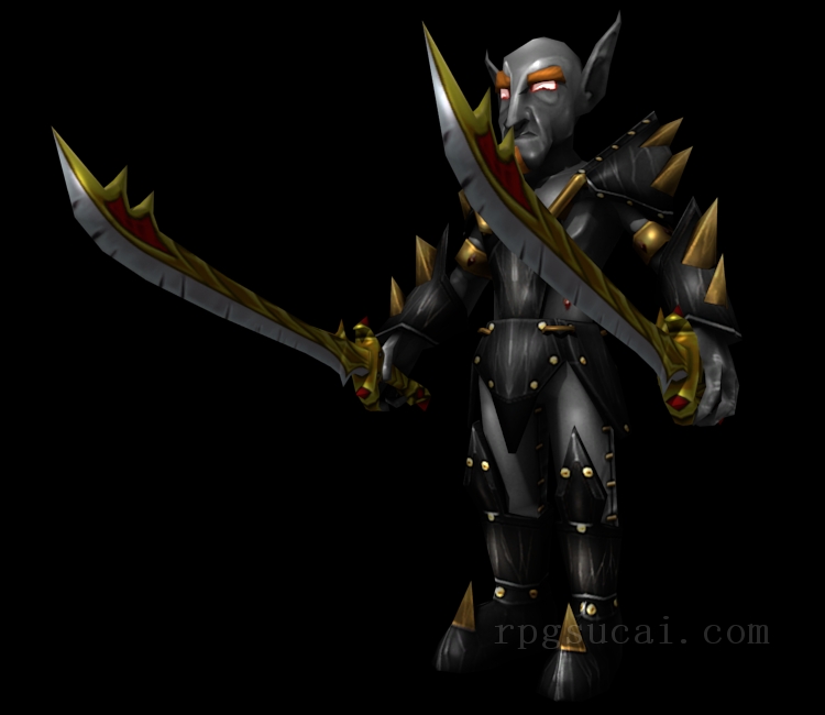 3D模型-怪物3D模型-3D模型(2571)Dungeon Defenders - Dark Elf Warrior