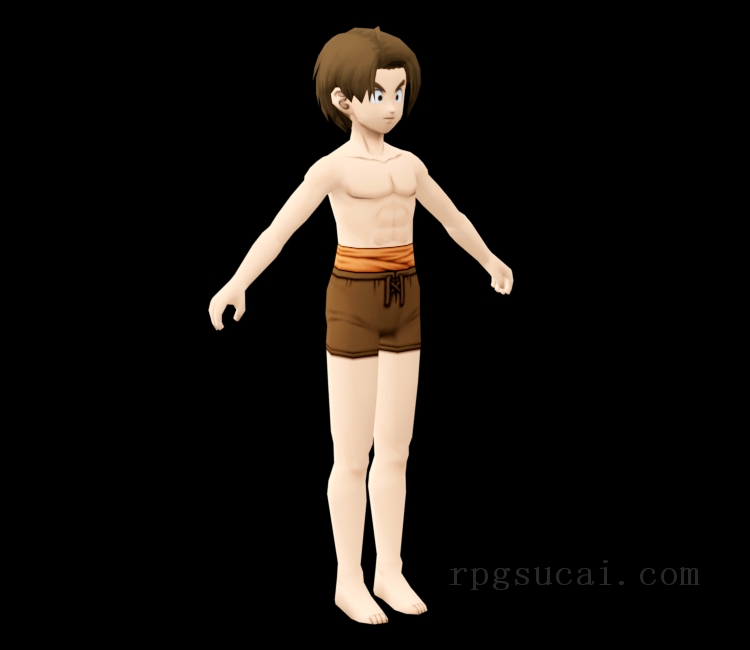3D模型-女3D模型-3D模型(2326)Dragon Quest X - Unequipped (Human Male)