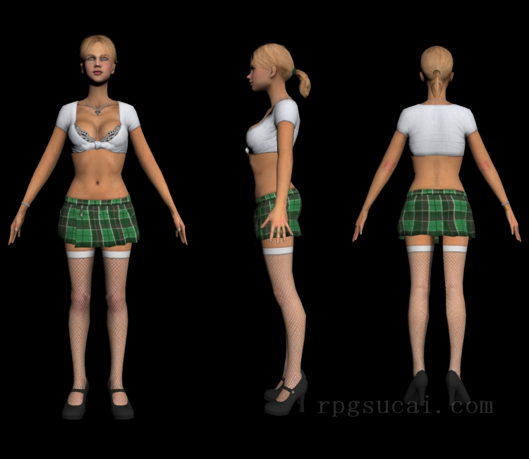 3D模型-女3D模型-3D模型(2554)Duke Nukem Forever - School Girl