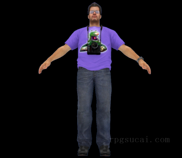 3D模型-男3D模型-3D模型(2045)Dead Rising 2: Off the Record - Frank West (Uranus Zone T-Shirt)