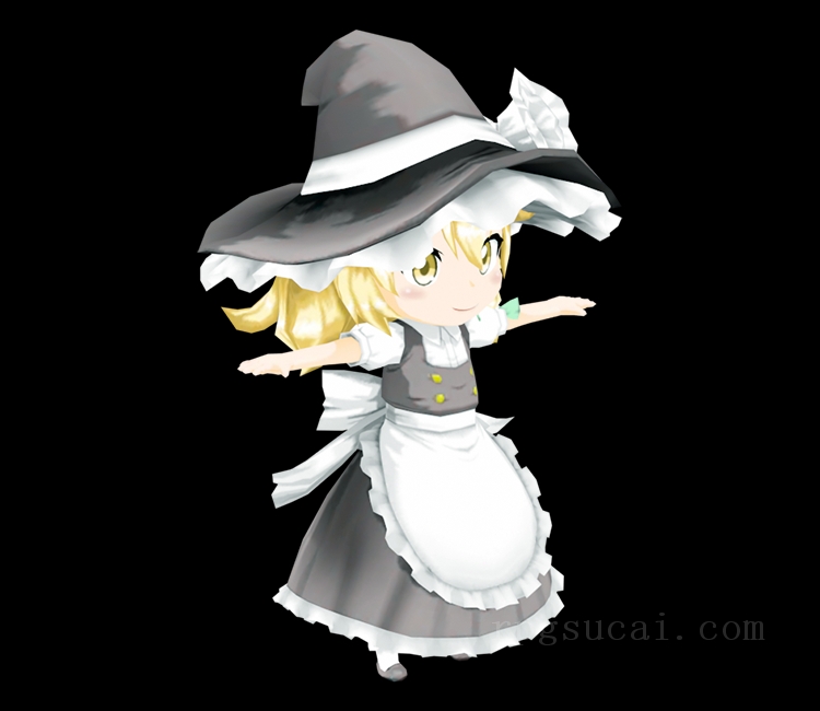 3D模型-美少女3D模型-女3D模型-3D模型(1511)Mobile - Touhou Cannonball - Marisa Kirisame