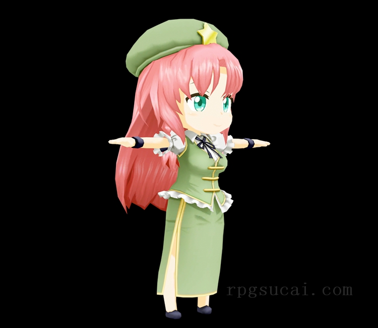 3D模型-美少女3D模型-女3D模型-3D模型(1513)Mobile - Touhou Cannonball - Hong Meiling