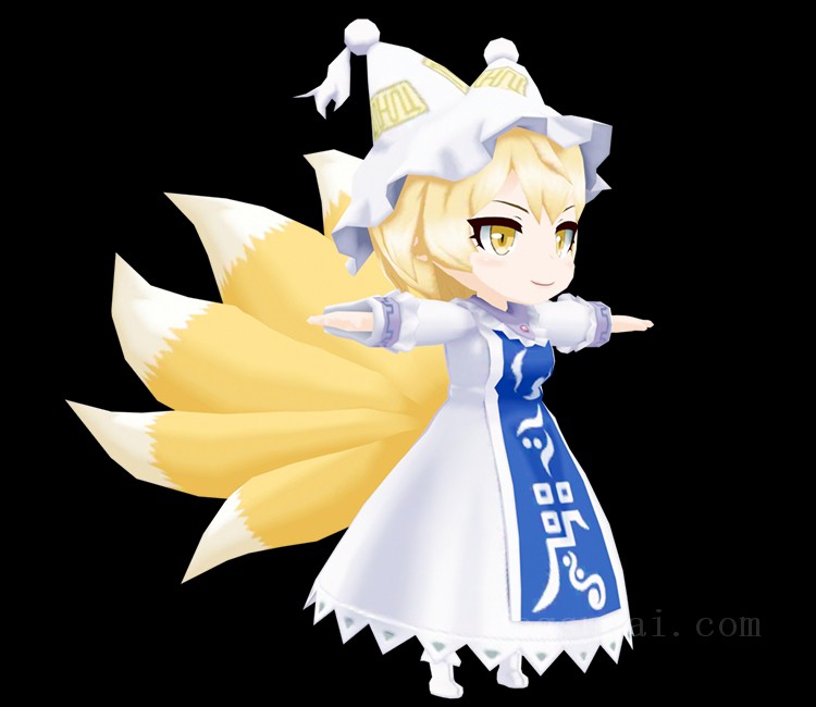 3D模型-美少女3D模型-女3D模型-3D模型(1517)Mobile - Touhou Cannonball - Ran Yakumo