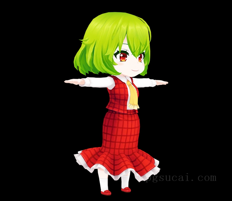 3D模型-美少女3D模型-女3D模型-3D模型(1519)Mobile - Touhou Cannonball - Yuuka Kazami