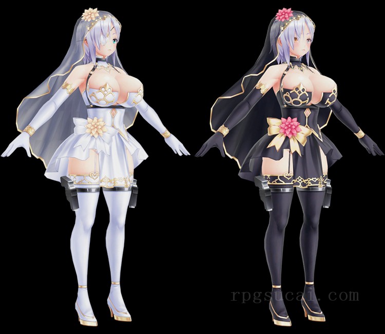 3D模型-美少女3D模型-女3D模型-3D模型(1520)Mobile - Action Taimanin - Aina Winchester (Akimbo Bride)