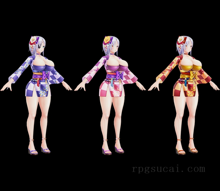 3D模型-美少女3D模型-女3D模型-3D模型(1521)Mobile - Action Taimanin - Aina Winchester (Autumn Fest Eyepatch)