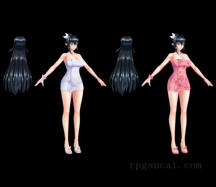 3D模型-美少女3D模型-女3D模型-3D模型(1527)Mobile - Action Taimanin - Annerose Vajra (Bathrobe)