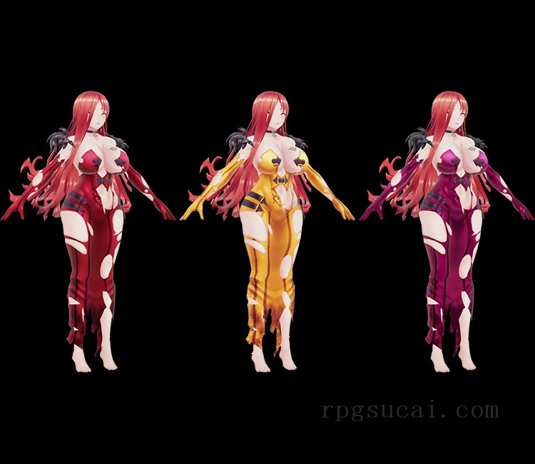 3D模型-美少女3D模型-女3D模型-3D模型(1536)Mobile - Action Taimanin - Astaroth (Battle Scarred)