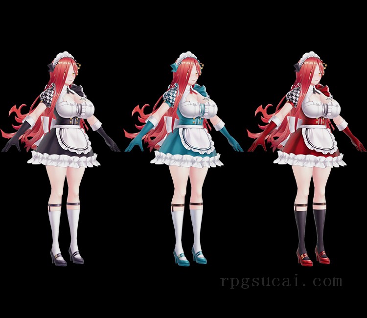 3D模型-美少女3D模型-女3D模型-3D模型(1542)Mobile - Action Taimanin - Astaroth (Queen Maid)
