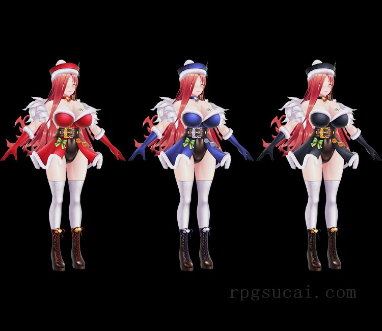 3D模型-美少女3D模型-女3D模型-3D模型(1545)Mobile - Action Taimanin - Astaroth (Santa's Hot Helper)