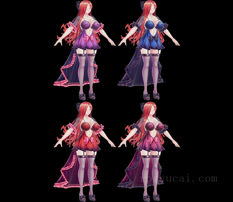 3D模型-美少女3D模型-女3D模型-3D模型(1547)Mobile - Action Taimanin - Astaroth (Violet Temptation)