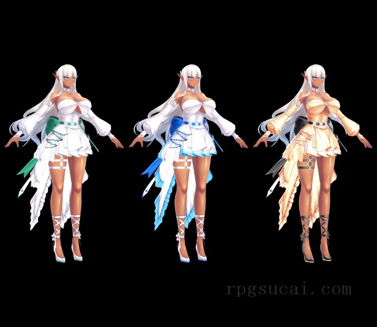 3D模型-美少女3D模型-女3D模型-3D模型(1551)Mobile - Action Taimanin - Eleonor (Elven Bride)