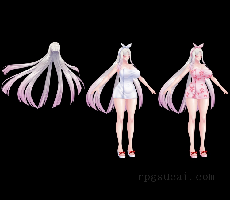 3D模型-美少女3D模型-女3D模型-3D模型(1559)Mobile - Action Taimanin - Kichi Azusa (Bathrobe)