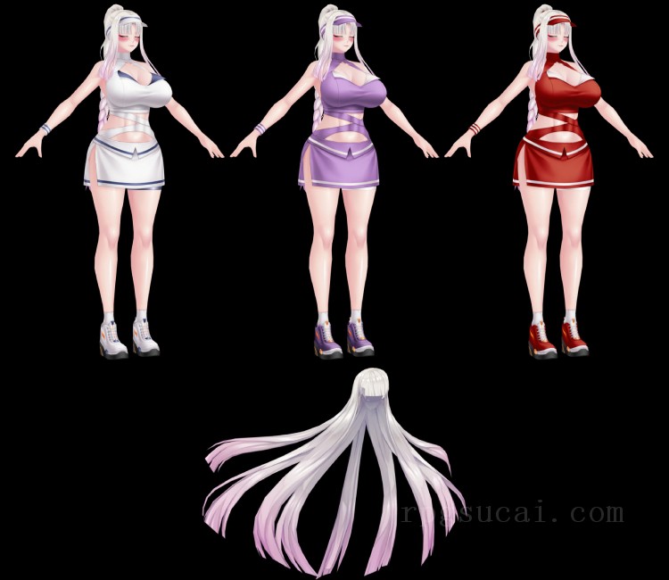 3D模型-美少女3D模型-女3D模型-3D模型(1562)Mobile - Action Taimanin - Kichi Azusa (Guest Trainer)