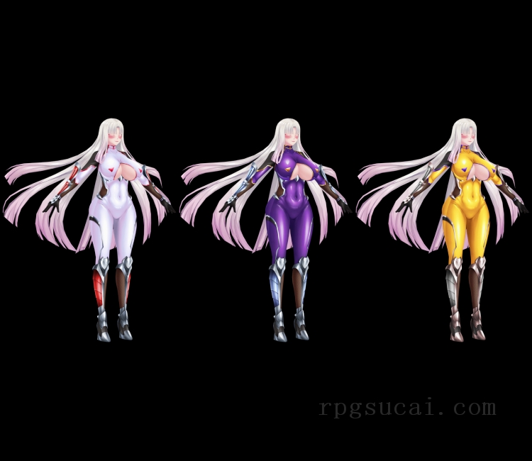 3D模型-美少女3D模型-女3D模型-3D模型(1564)Mobile - Action Taimanin - Kichi Azusa (Hunter Onmyoji)