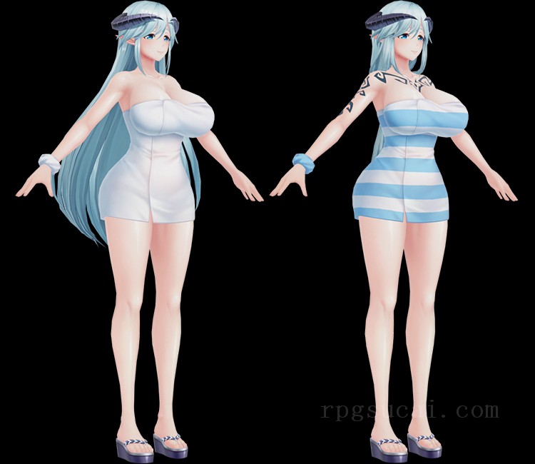 3D模型-美少女3D模型-女3D模型-3D模型(1567)Mobile - Action Taimanin - Lapis (Bathrobe)