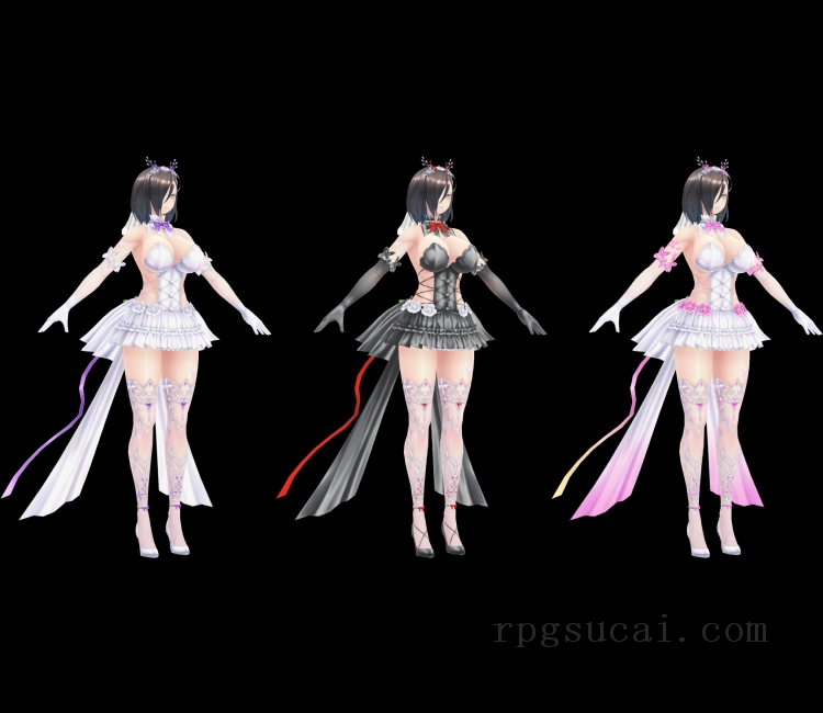3D模型-美少女3D模型-女3D模型-3D模型(1579)Mobile - Action Taimanin - Momochi Nagi (Bride of the Breeze)