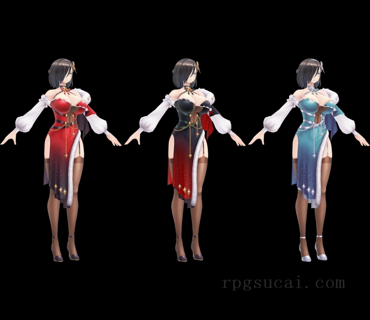 3D模型-美少女3D模型-女3D模型-3D模型(1580)Mobile - Action Taimanin - Momochi Nagi (Christmas Guardian)