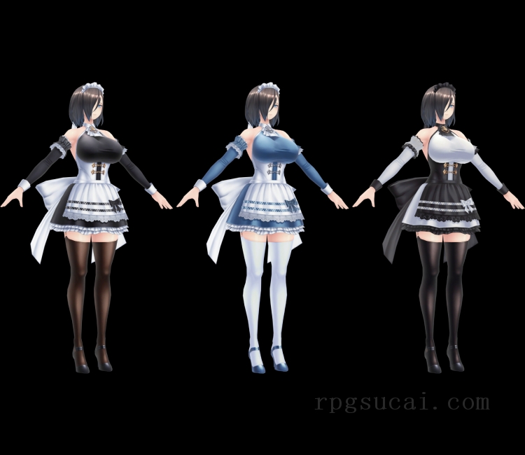 3D模型-美少女3D模型-女3D模型-3D模型(1584)Mobile - Action Taimanin - Momochi Nagi (Garden Maid)