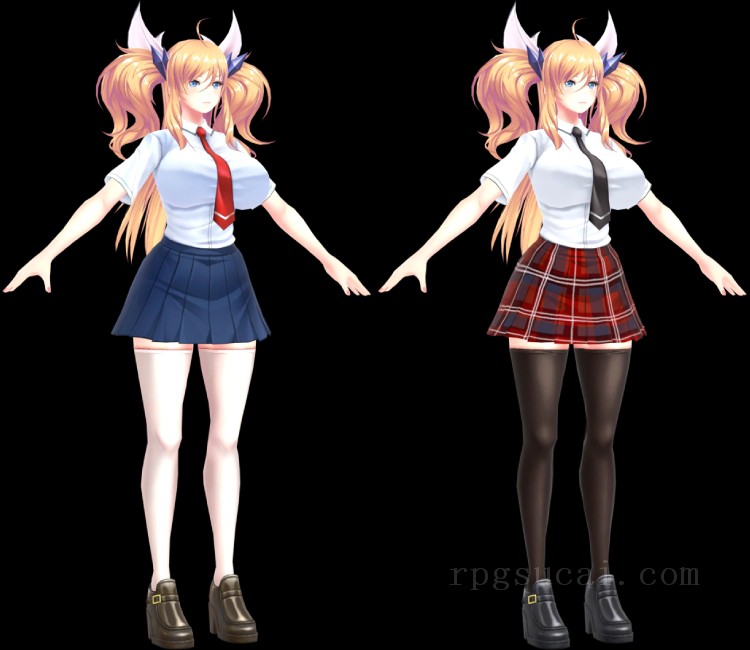 3D模型-美少女3D模型-女3D模型-3D模型(1588)Mobile - Action Taimanin - Onisaki Kirara (Ace Student)