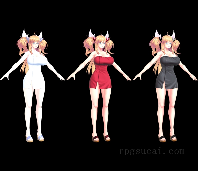 3D模型-美少女3D模型-女3D模型-3D模型(1589)Mobile - Action Taimanin - Onisaki Kirara (Bathrobe)