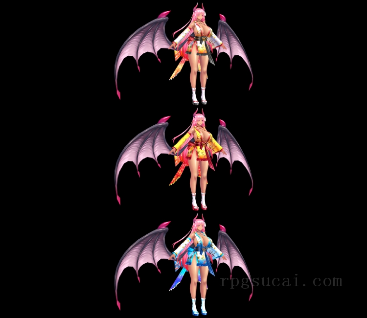 3D模型-美少女3D模型-女3D模型-3D模型(1606)Mobile - Action Taimanin - Phantasma (Autumn Succubus)