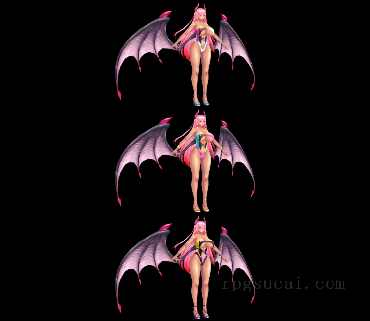 3D模型-美少女3D模型-女3D模型-3D模型(1610)Mobile - Action Taimanin - Phantasma (Midsummer Succubus)
