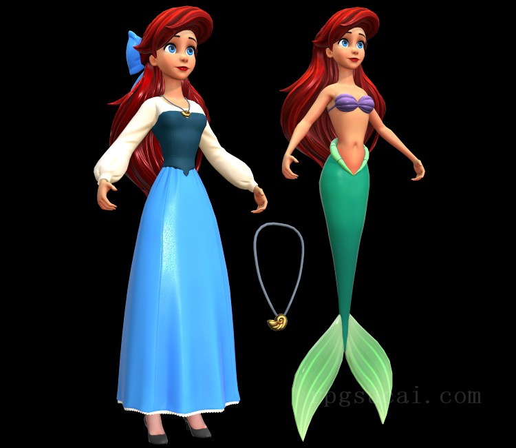 3D模型-美少女3D模型-女3D模型-3D模型(2128)Disney Dreamlight Valley - Ariel