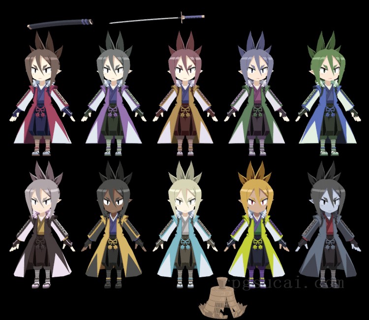 3D模型-美少女3D模型-女3D模型-3D模型(2193)Disgaea 7: Vows of the Virtueless - Samurai (Male)