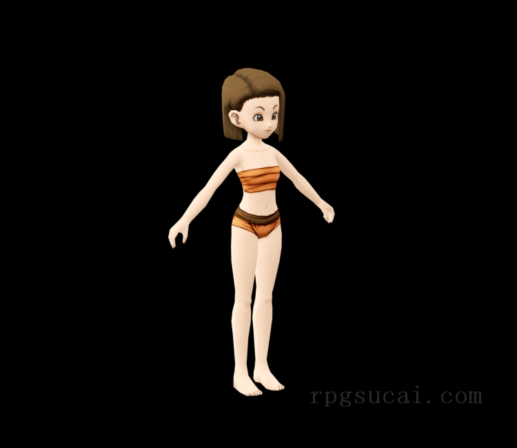 3D模型-美少女3D模型-女3D模型-3D模型(2323)Dragon Quest X - Unequipped (Human Female Child)