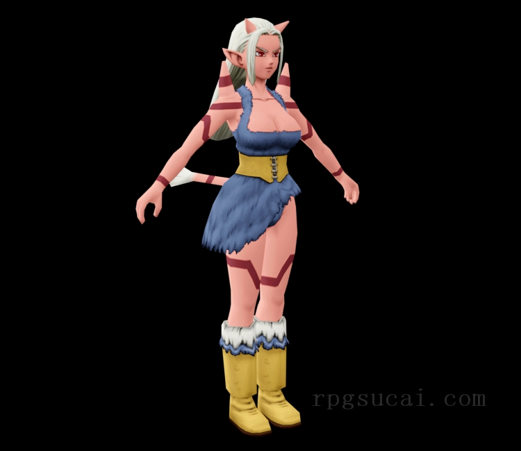 3D模型-美少女3D模型-女3D模型-3D模型(2328)Dragon Quest X - Default Appearance (Ogre Female)