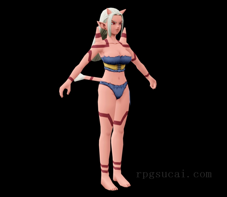 3D模型-美少女3D模型-女3D模型-3D模型(2330)Dragon Quest X - Unequipped (Ogre Female)