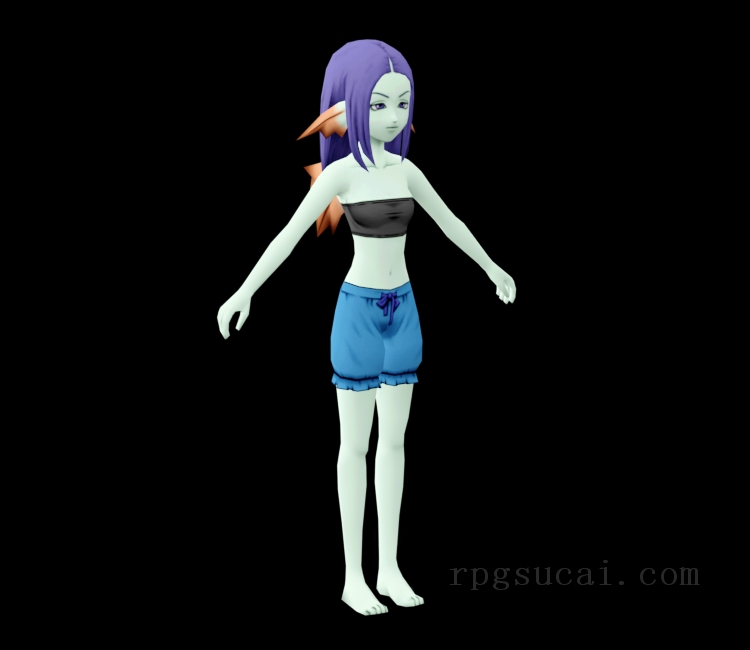 3D模型-美少女3D模型-女3D模型-3D模型(2334)Dragon Quest X - Unequipped (Weddie Female)
