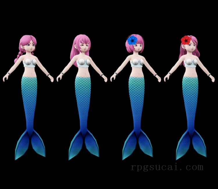 3D模型-美少女3D模型-女3D模型-3D模型(2381)Dragon Quest X - Mermaids