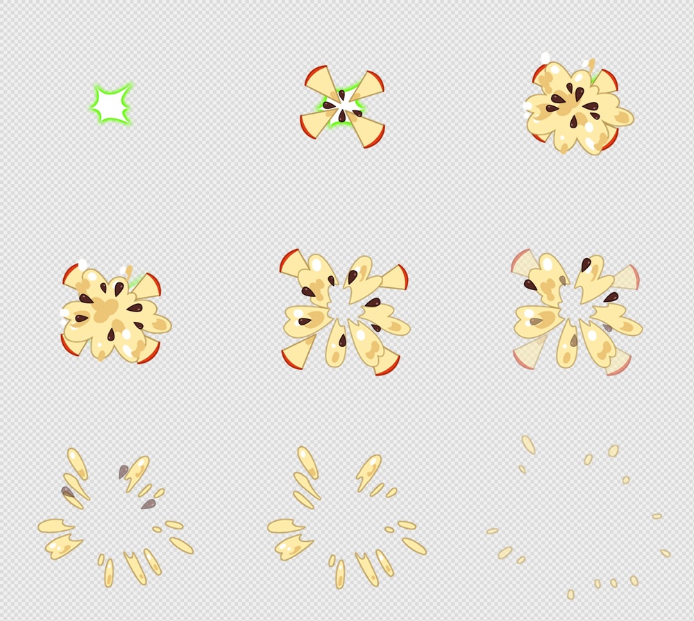 250套Q版Spine骨骼技能Png特效-特效-Spine骨骼动画(044_bullet_applecheek_01_03)