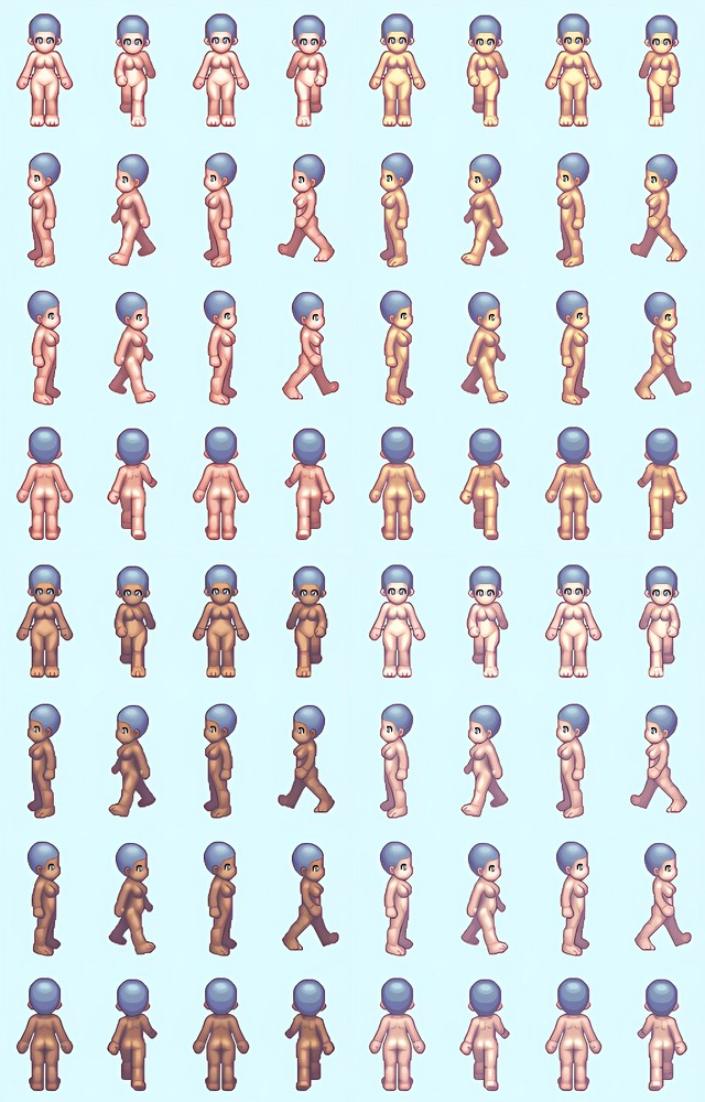 2000多张角色4方向走路帧动画-男(走路男7)