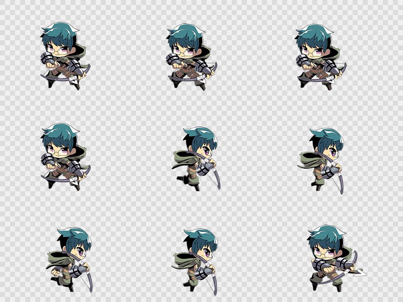 520套Q版二次元攻击动作PNG序列帧-Q版(player_0002)