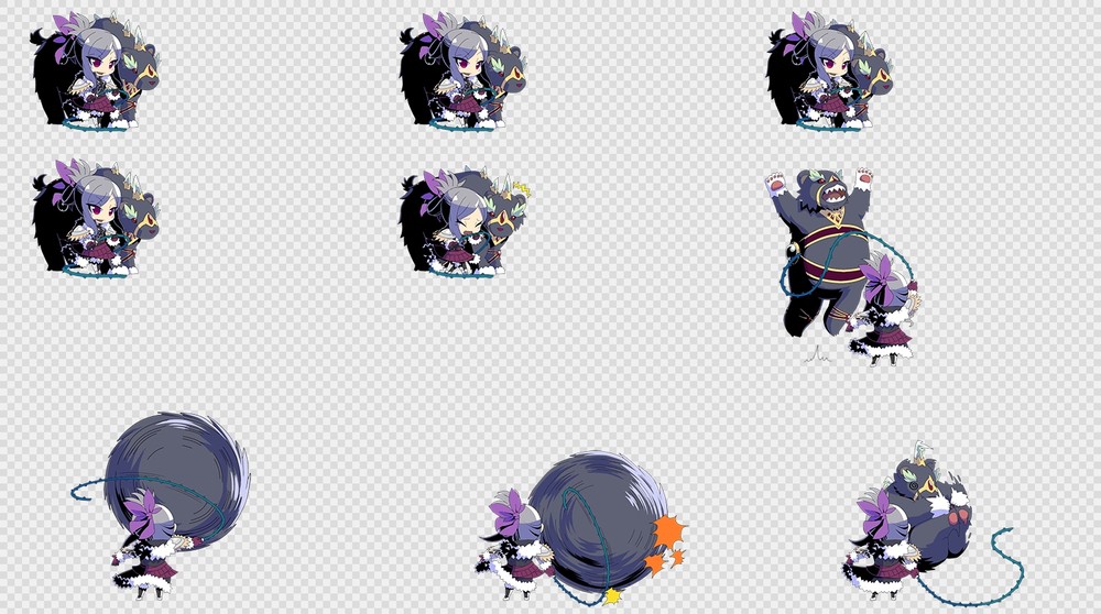 520套Q版二次元攻击动作PNG序列帧-Q版(player_0100)