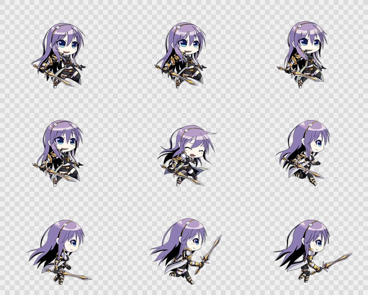 520套Q版二次元攻击动作PNG序列帧-Q版(player_0109)