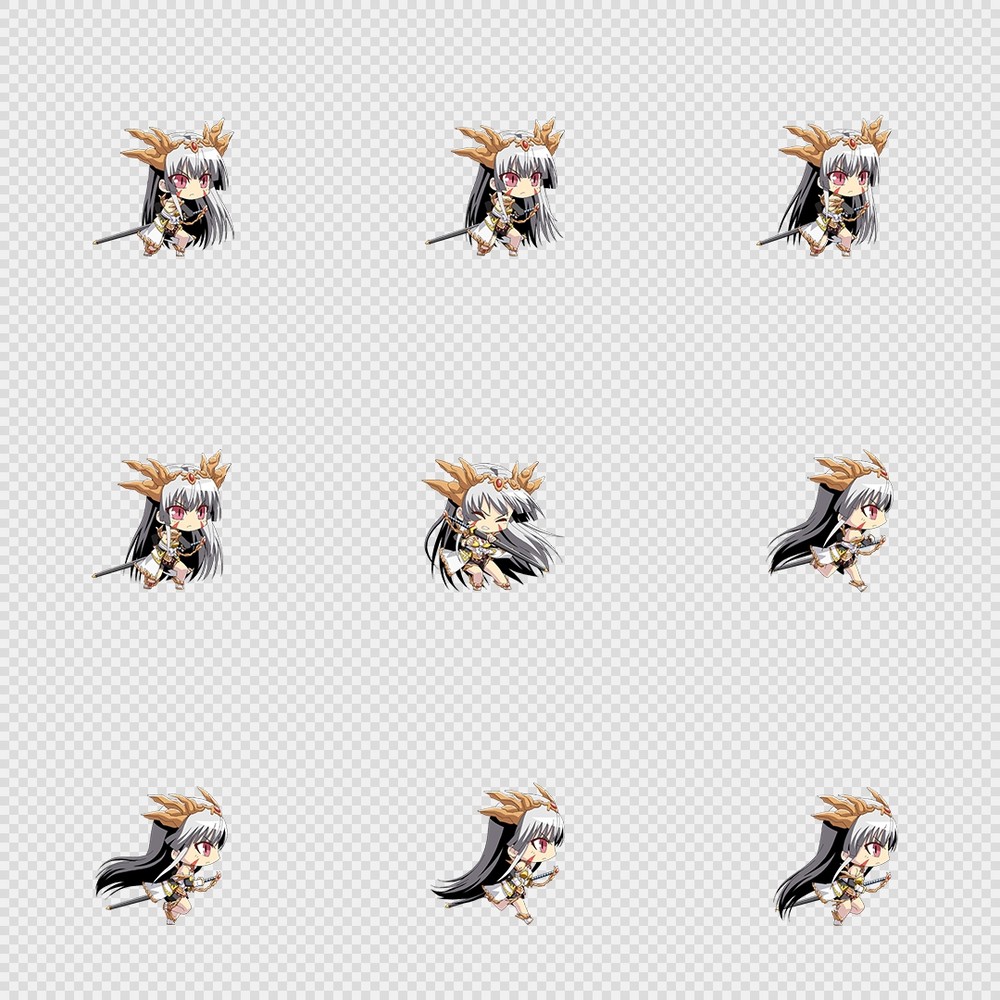 520套Q版二次元攻击动作PNG序列帧-Q版(player_0209)