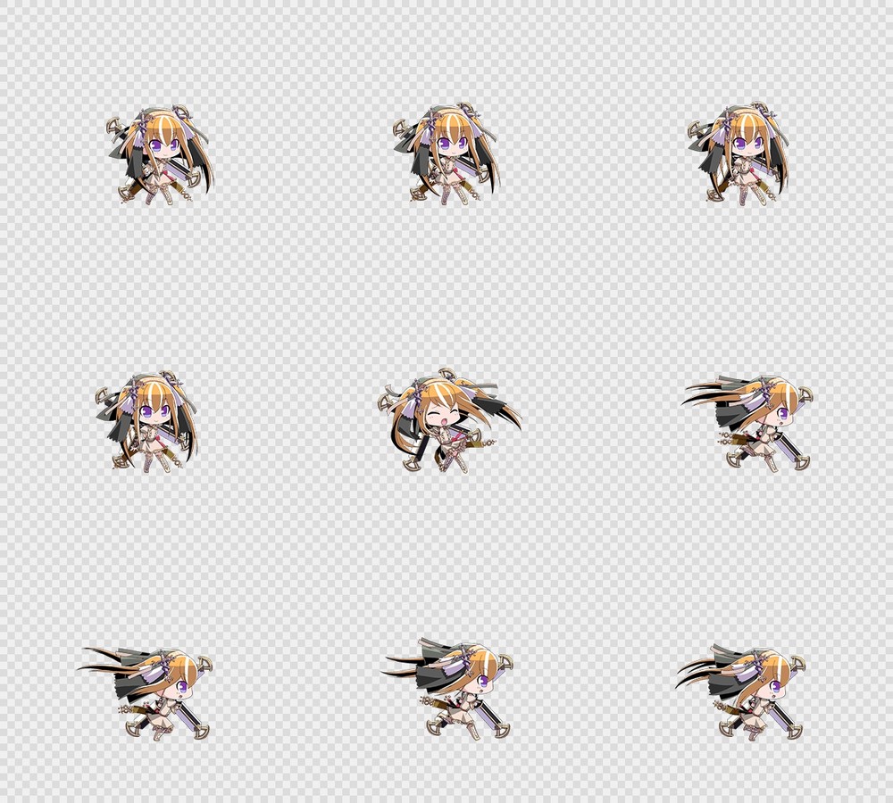 520套Q版二次元攻击动作PNG序列帧-Q版(player_0211)