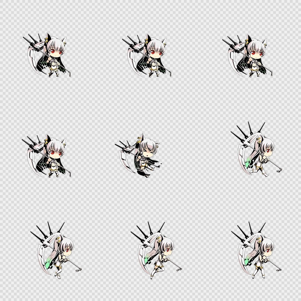 520套Q版二次元攻击动作PNG序列帧-Q版(player_0229)