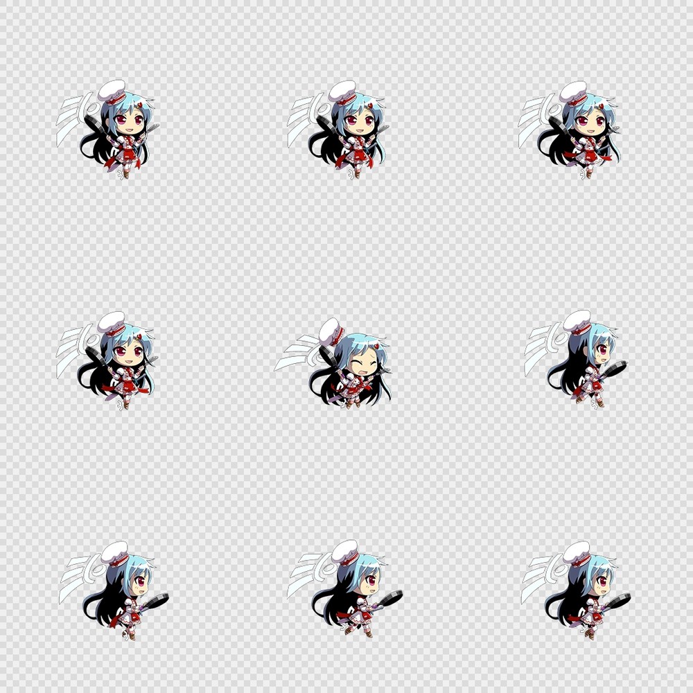 520套Q版二次元攻击动作PNG序列帧-Q版(player_0233)