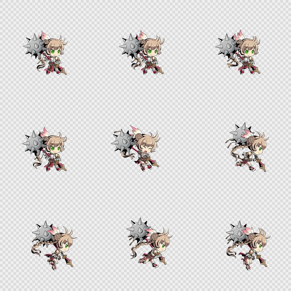 520套Q版二次元攻击动作PNG序列帧-Q版(player_0254)