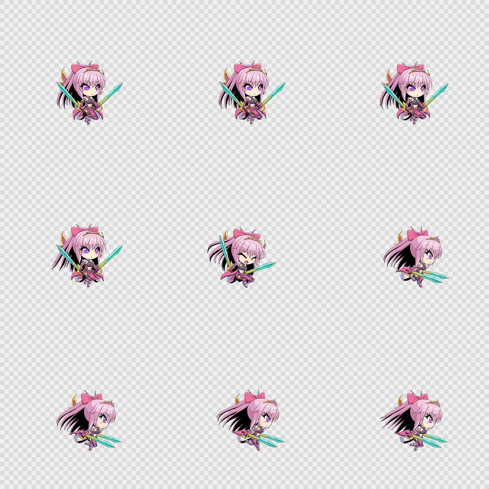 520套Q版二次元攻击动作PNG序列帧-Q版(player_0279)