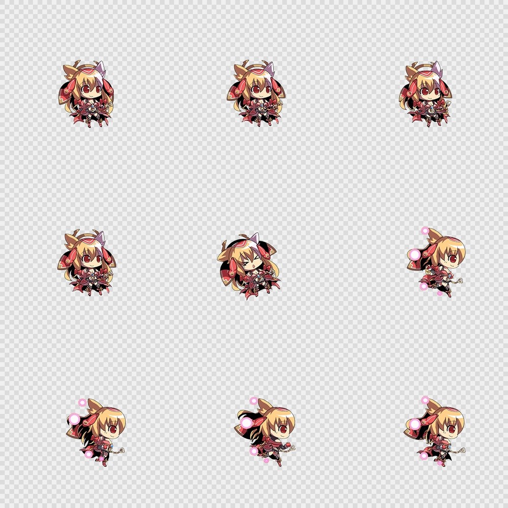 520套Q版二次元攻击动作PNG序列帧-Q版(player_0301)