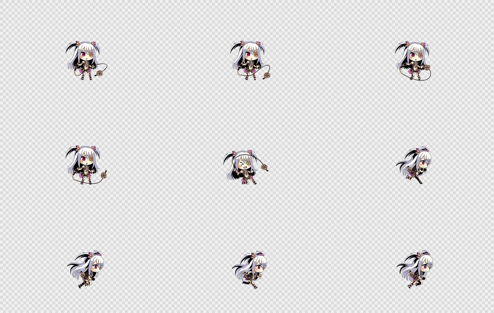 520套Q版二次元攻击动作PNG序列帧-Q版(player_0312)